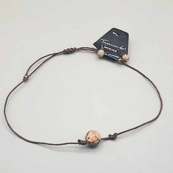 Taramanda Necklace & Earring Set, Brown Rope with a Decorative Ball, Boho, NWOT - Picture 5 of 6